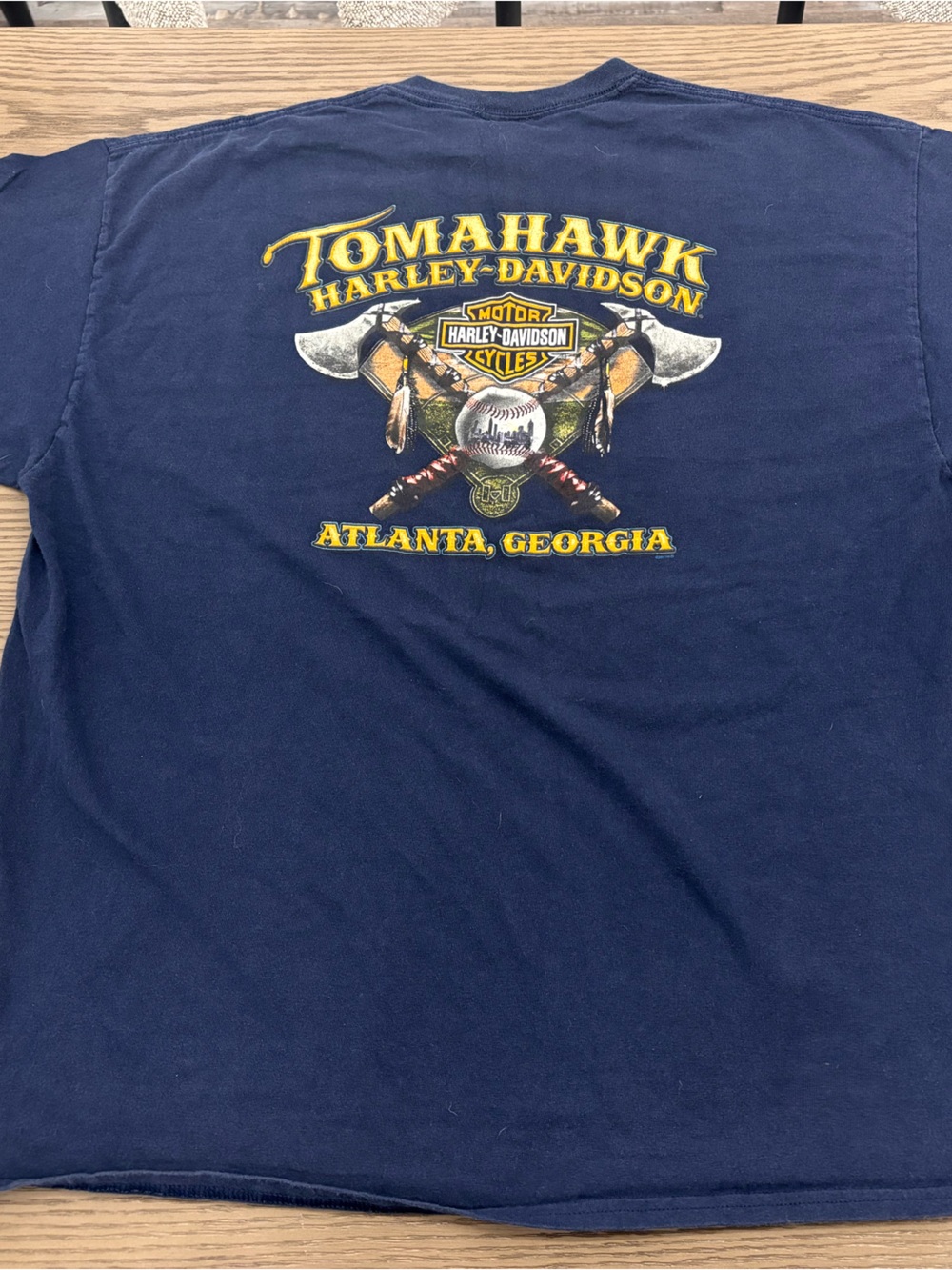 Harley-Davidson Navy Short Sleeve Graphic Tee with Yellow Accents